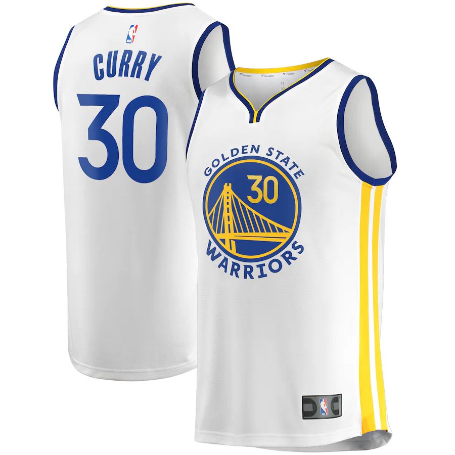 Men Golden State Warriors #30 Stephen Curry Fanatics Branded White 2022-23 Fast Break Replica Player NBA Jersey